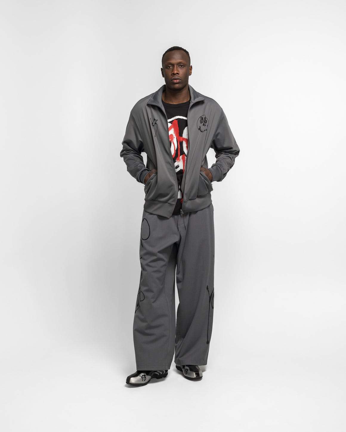 Y-3 - Y-3 Chito Graphic Track Top - Grey Five - UP THERE