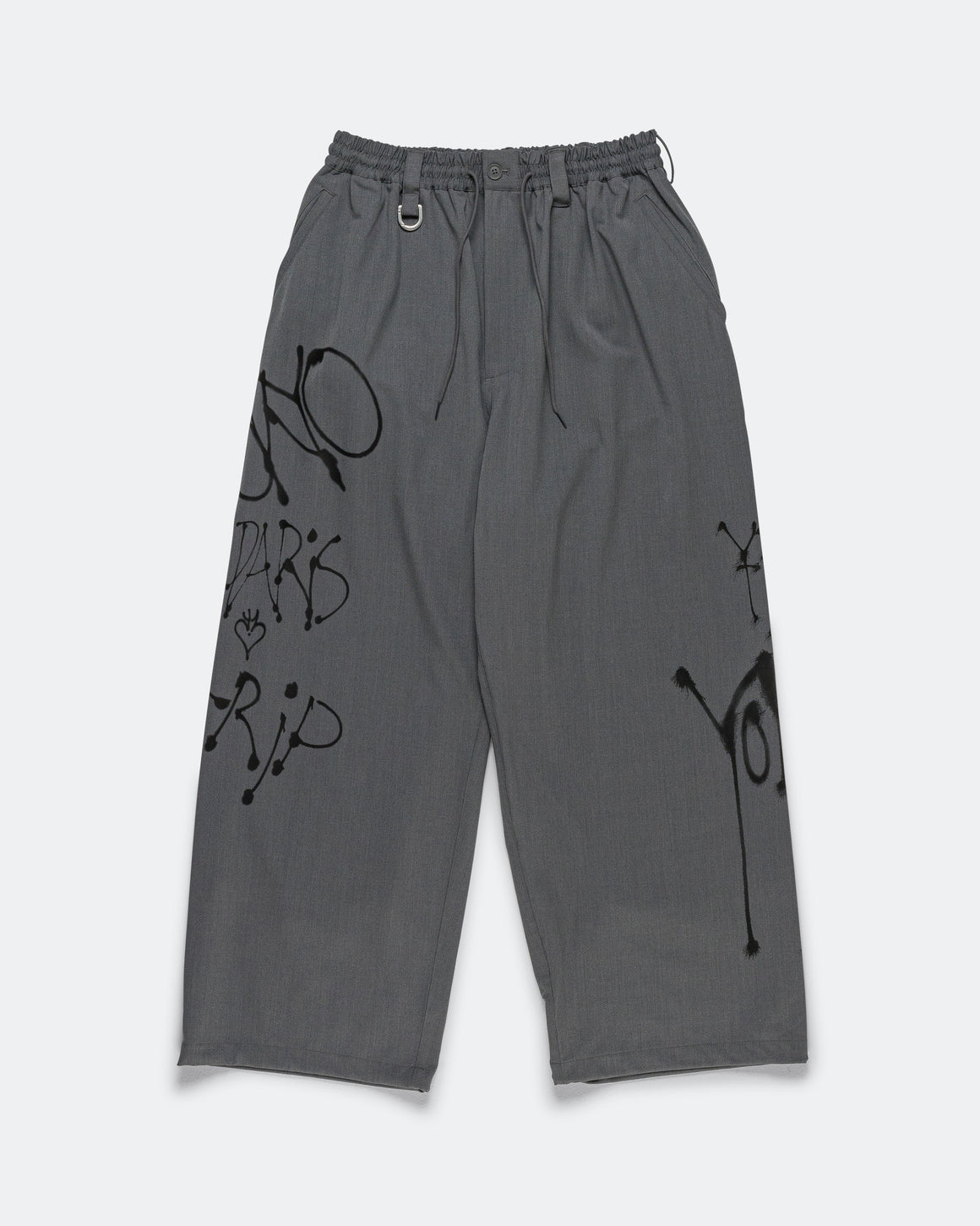 Y-3 - Y-3 Chito Graphic Wide Wool Pants - Grey - UP THERE