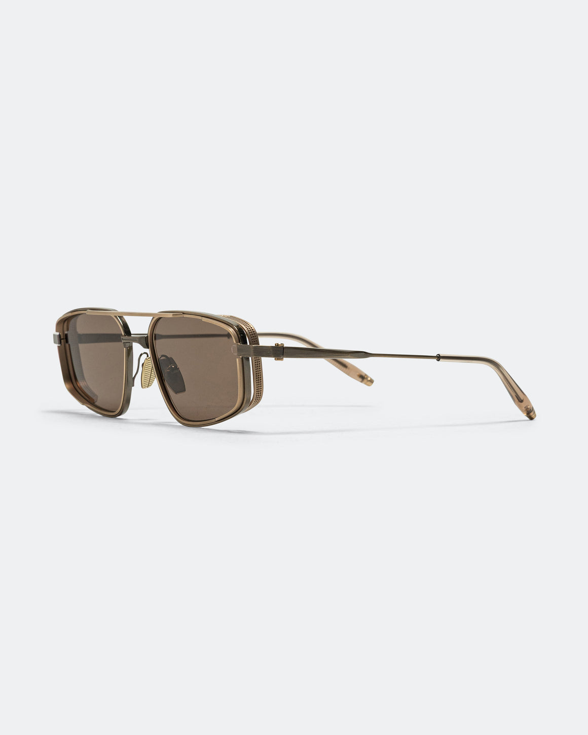 Akoni - Atlantis - Antique Gold with Brushed 12k Gold - Crystal Sand - Dark Brown Lenses - UP THERE