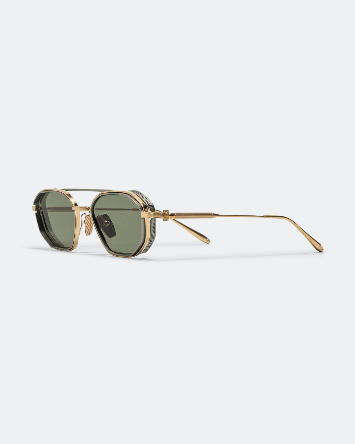 Akoni - Eris Two - Brushed White Gold/Matte Black Palladium-Dark Olive Lenses - UP THERE