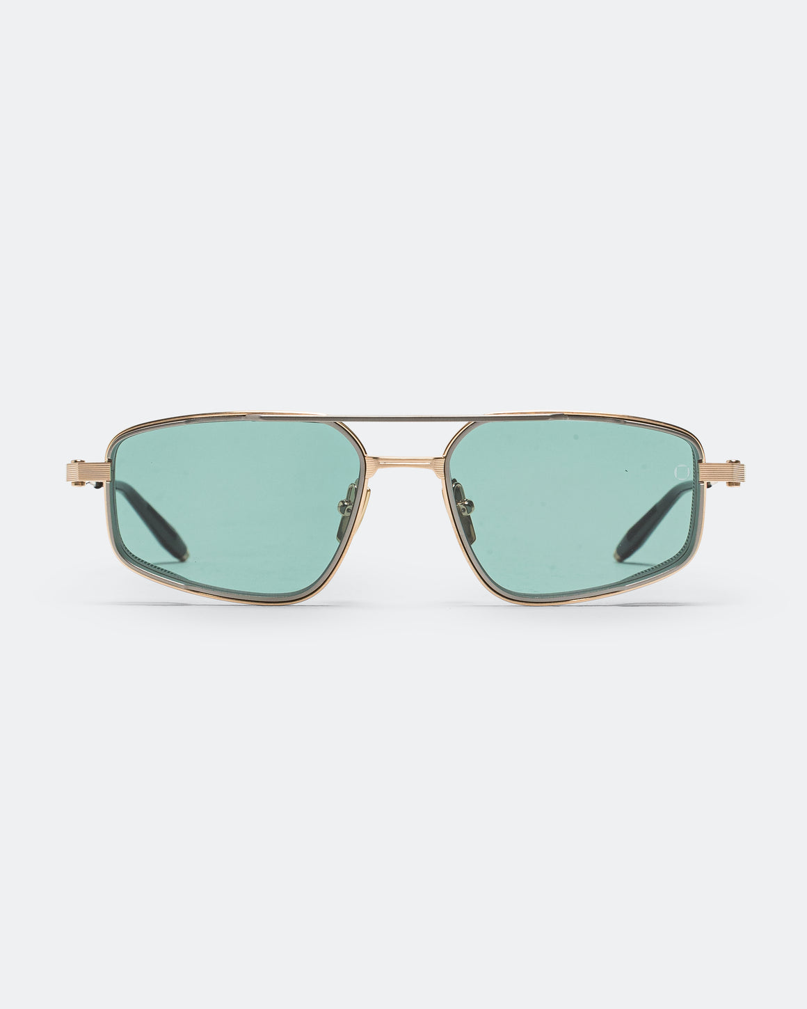 Akoni - Atlantis - Brushed 12k Gold w/Matte Black Palladium - Black - Bright Emerald Green Lenses - UP THERE