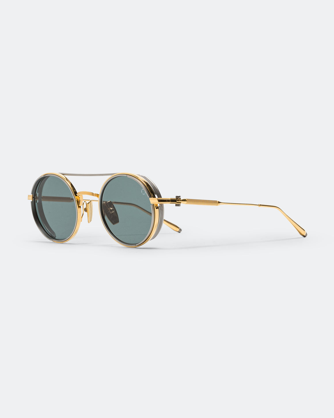 Akoni - Eris Gold Series - 2 Micron 18k Gold - Antiqued Silver - Deep Emerald Green lenses - UP THERE