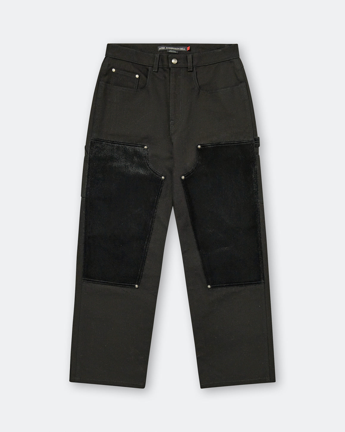 Andersson Bell - Faux Pony Hair Leather Carpenter Wide-Leg - Black - UP THERE