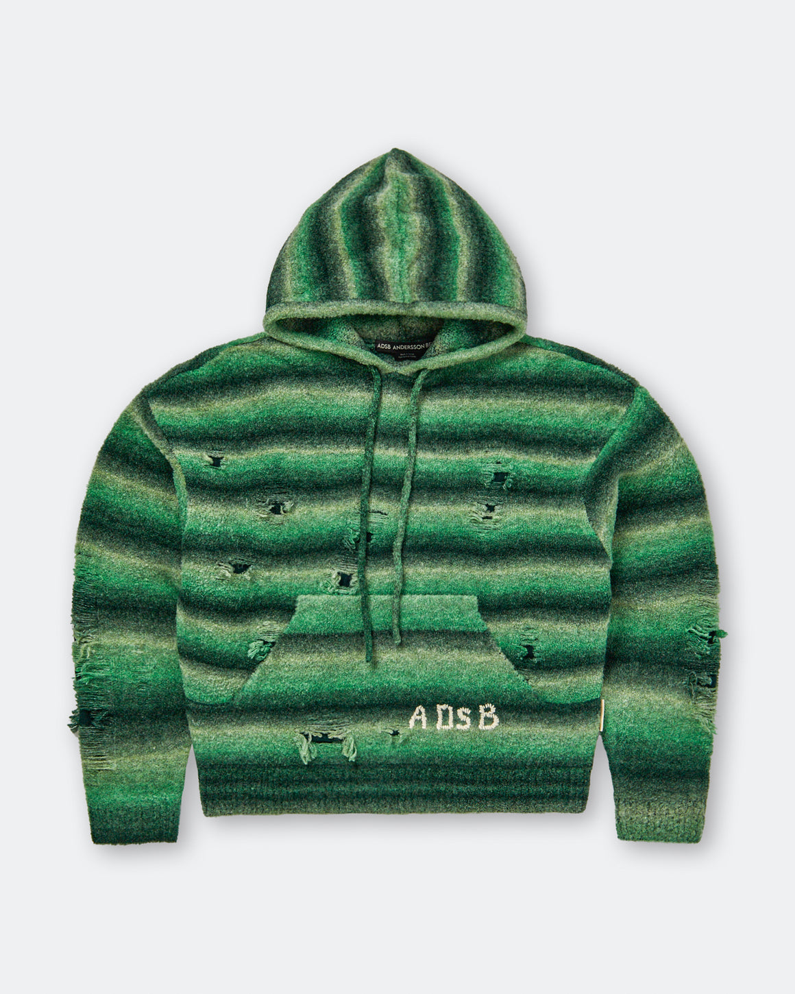 Andersson Bell - Gradient Distressed Hoodie - Green - UP THERE