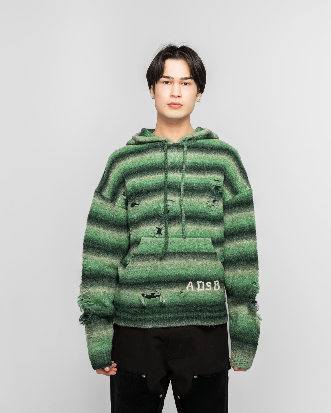 Andersson Bell - Gradient Distressed Hoodie - Green - UP THERE