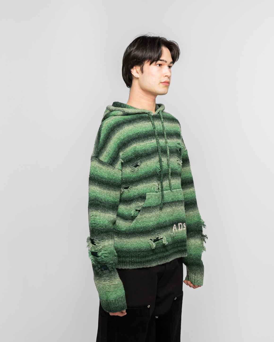 Andersson Bell - Gradient Distressed Hoodie - Green - UP THERE