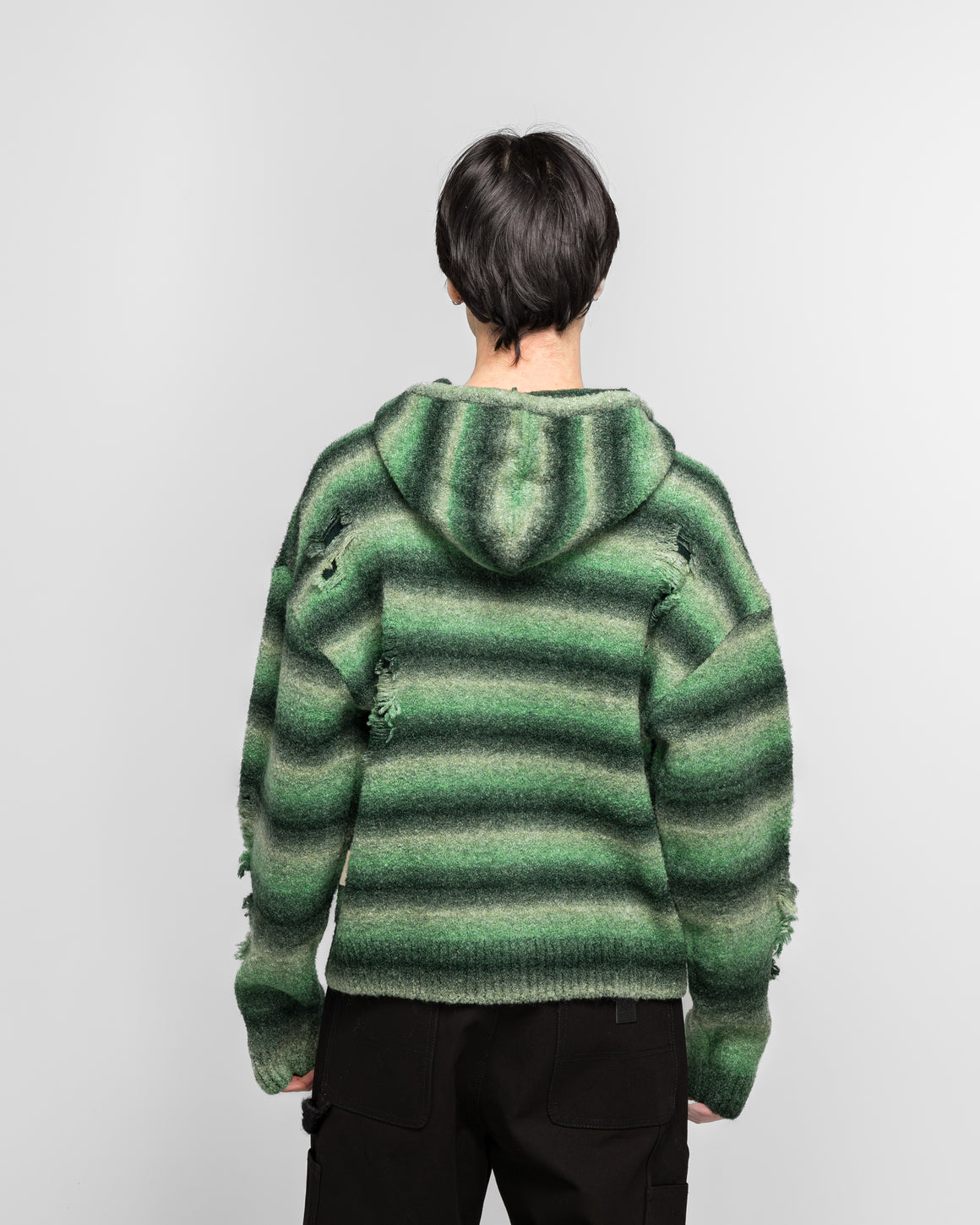 Andersson Bell - Gradient Distressed Hoodie - Green - UP THERE