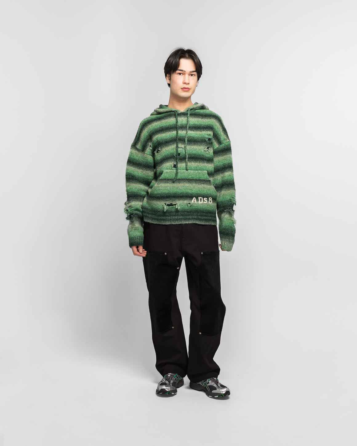 Andersson Bell - Gradient Distressed Hoodie - Green - UP THERE