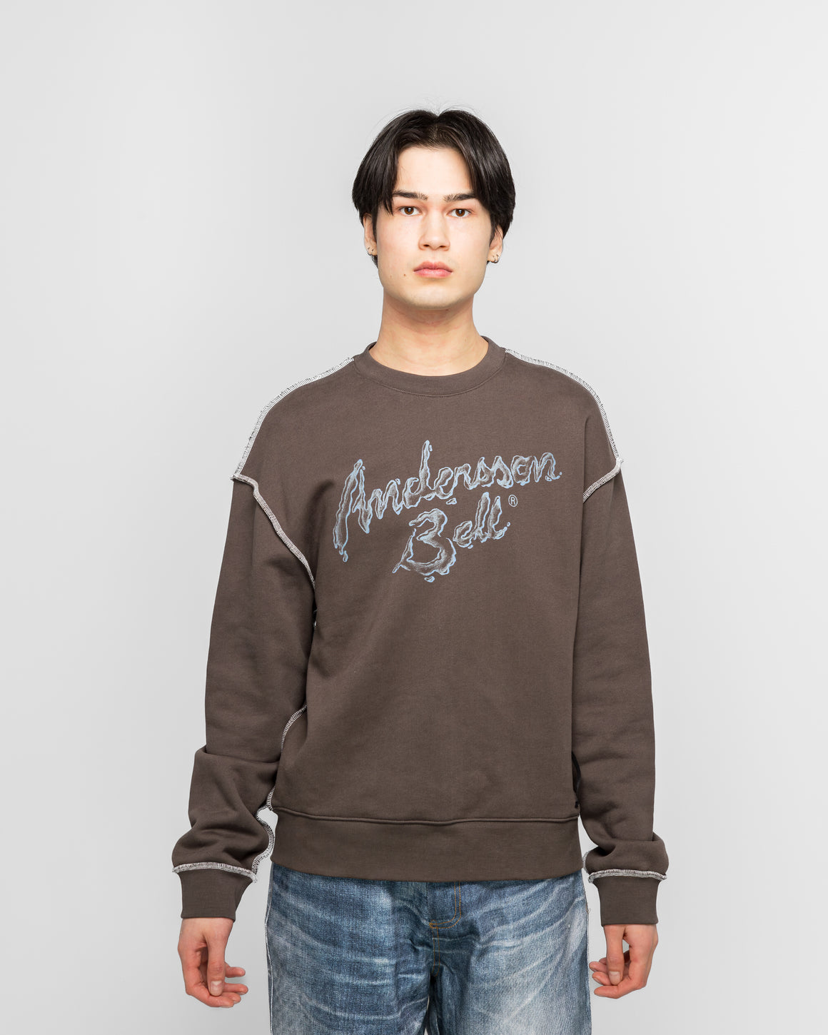 Andersson Bell - Liquid Logo Sweatshirt - Charcoal Grey - UP THERE