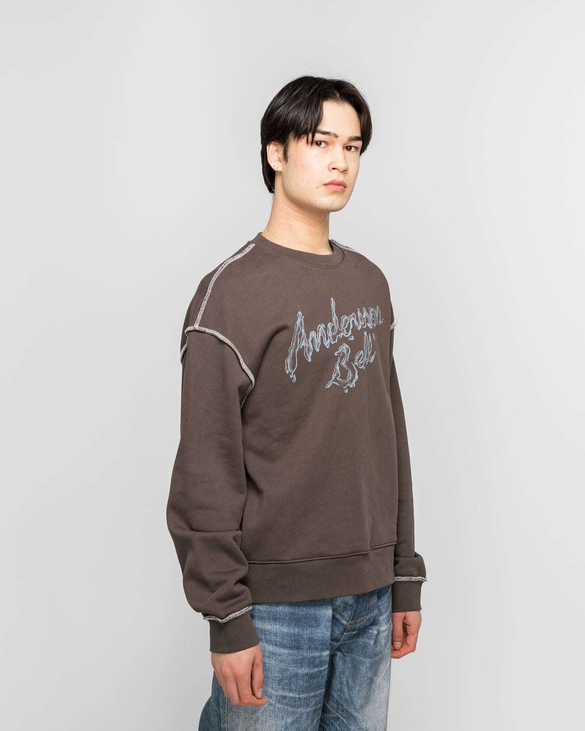 Andersson Bell - Liquid Logo Sweatshirt - Charcoal Grey - UP THERE