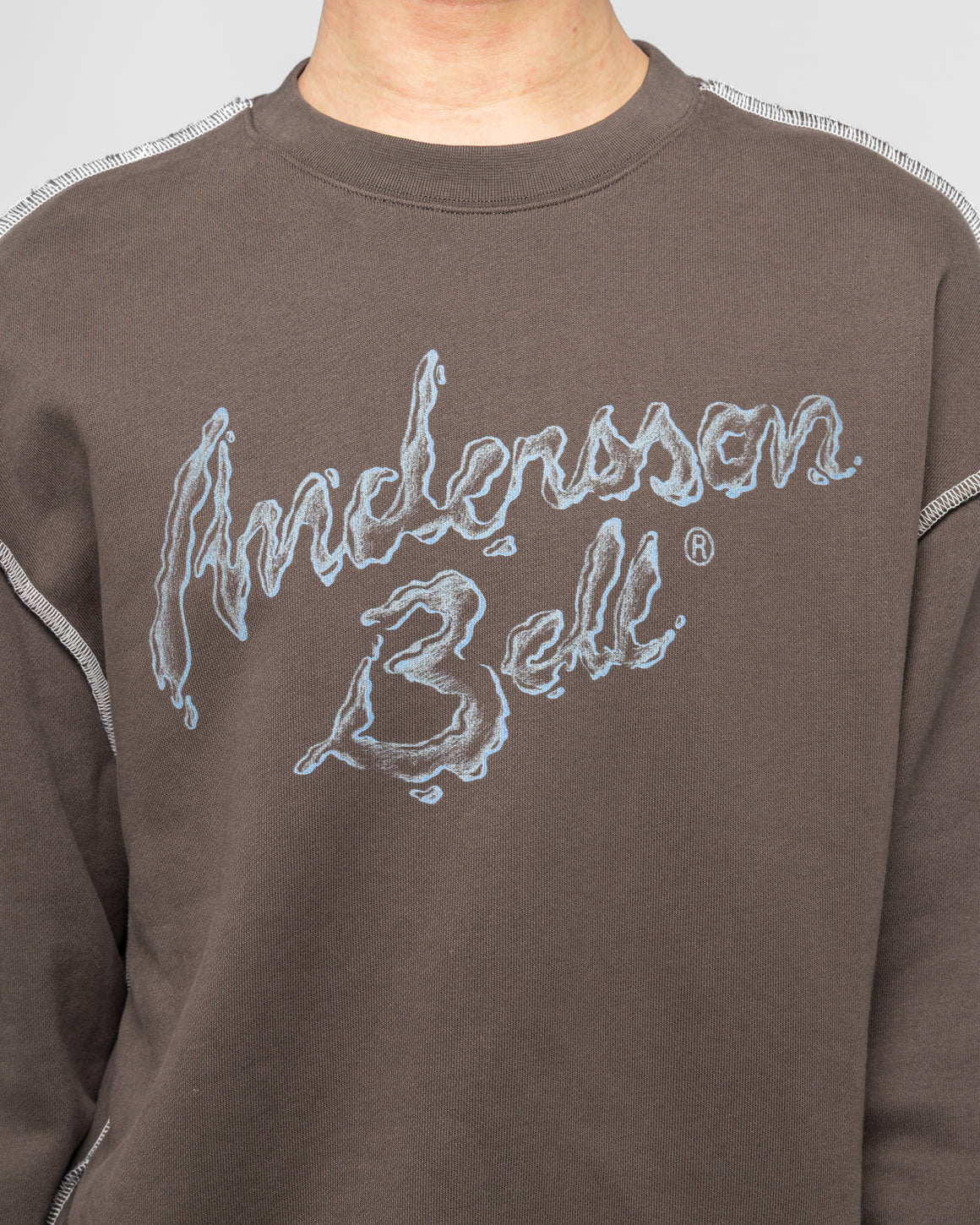 Andersson Bell - Liquid Logo Sweatshirt - Charcoal Grey - UP THERE