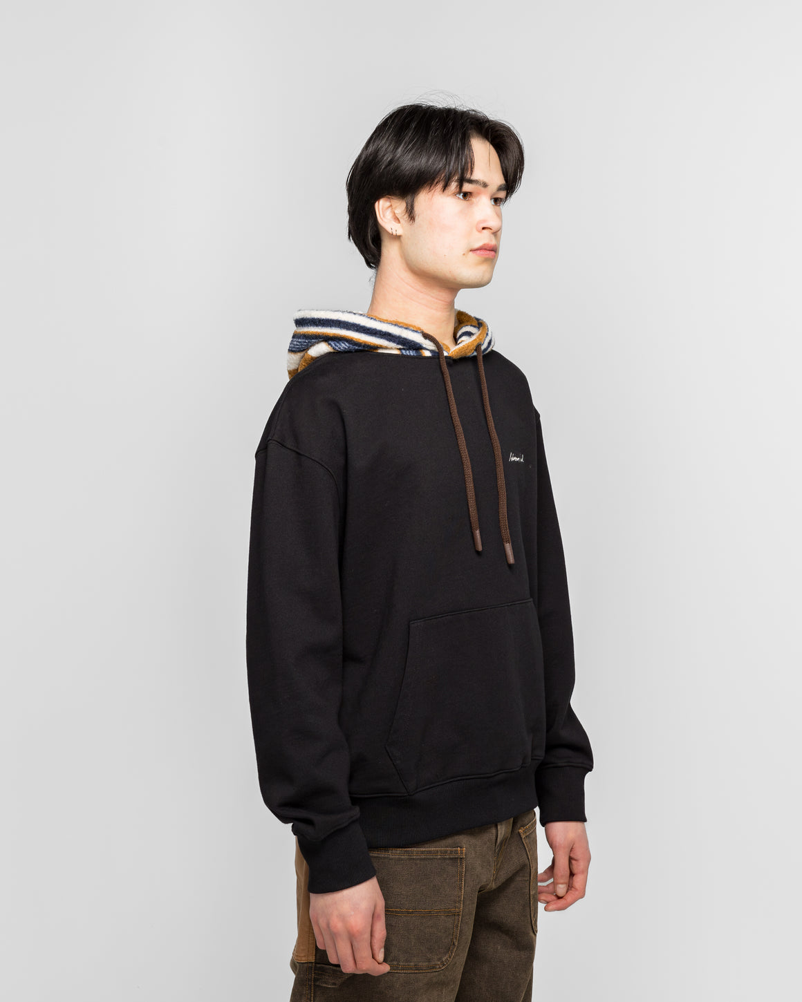 Andersson Bell - Logo Embroidery Hoodie - Black | UP THERE