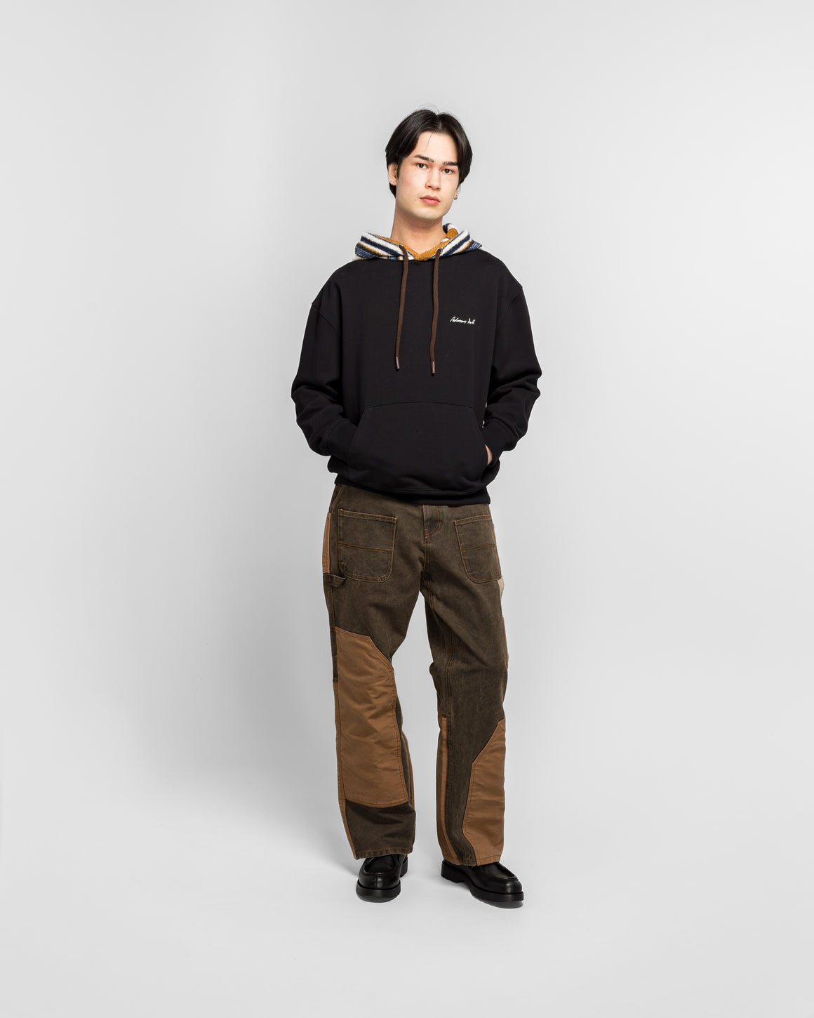 Andersson Bell - Logo Embroidery Hoodie - Black - UP THERE