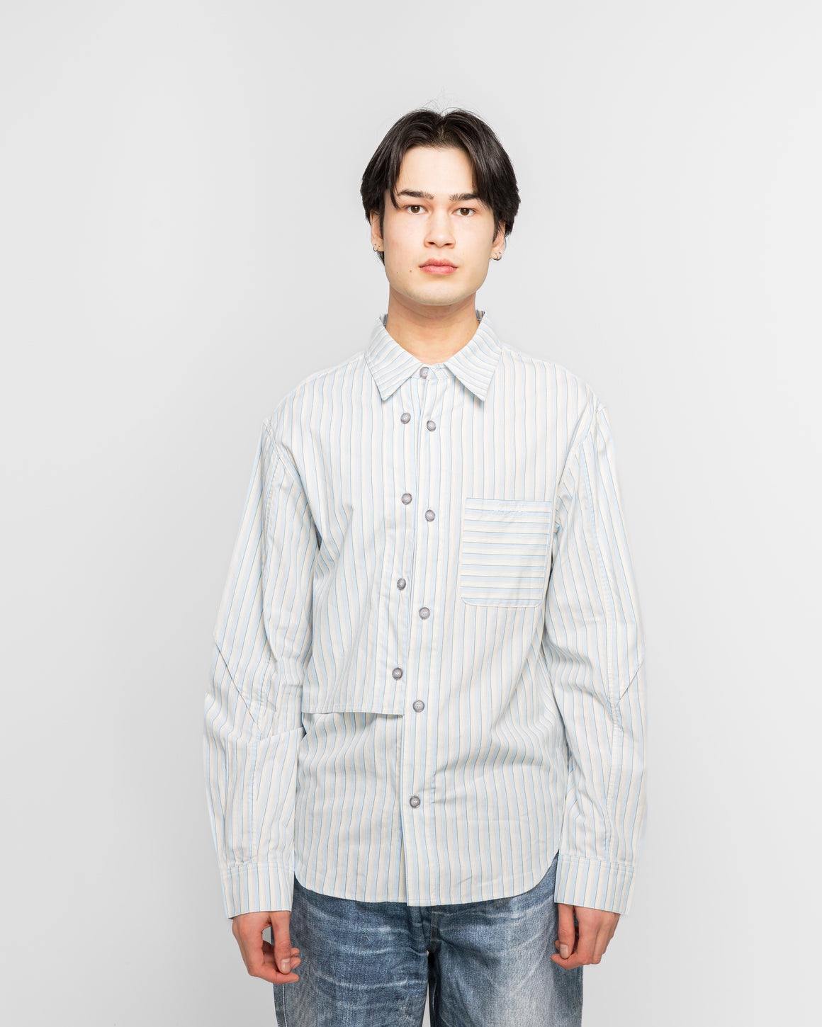 Andersson Bell - Stripe Layered Shirt - Blue - UP THERE
