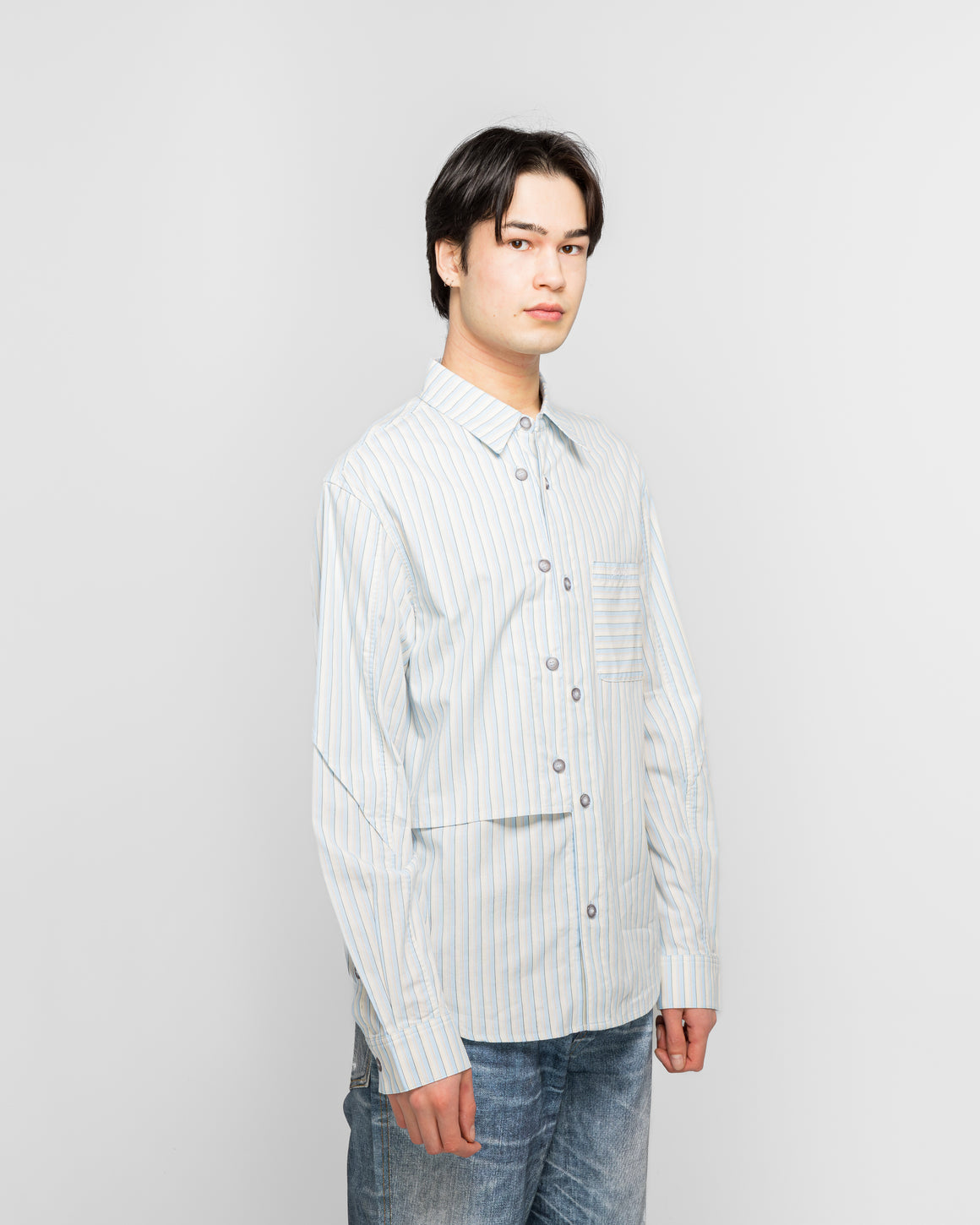 Andersson Bell - Stripe Layered Shirt - Blue - UP THERE