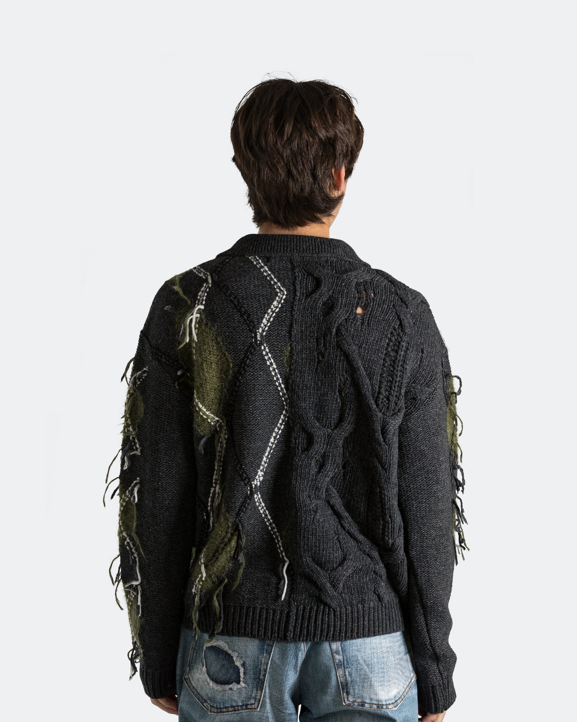 Andersson Bell - Argyle Fisherman Polo Sweater - Charcoal - UP THERE