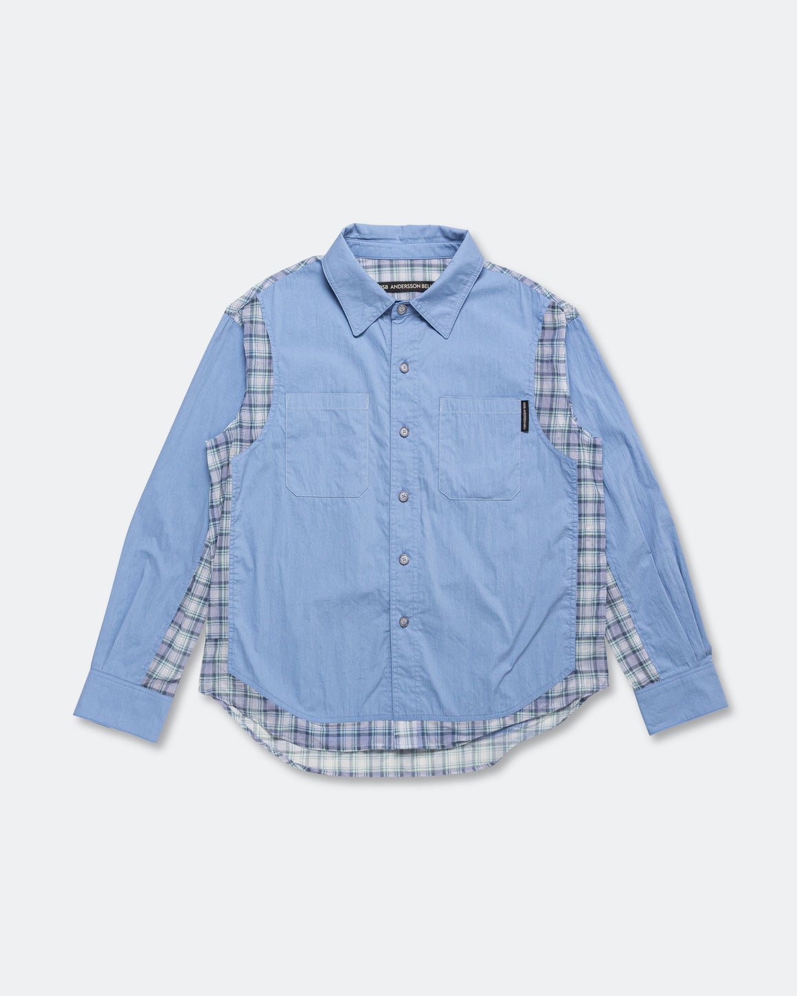 Andersson Bell - Aprol Mesh Panel Shirt - Sky Blue - UP THERE