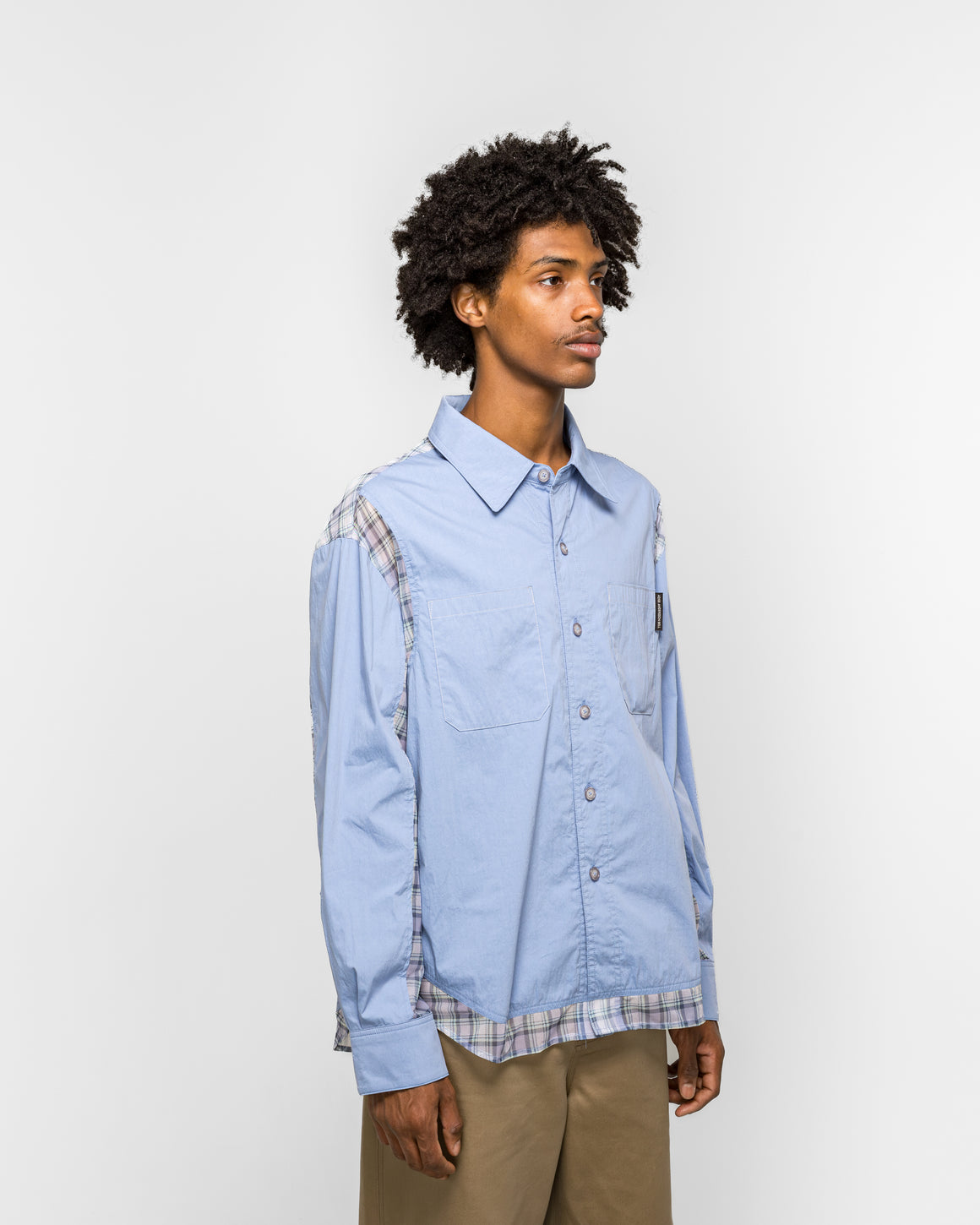 Andersson Bell - Aprol Mesh Panel Shirt - Sky Blue - UP THERE