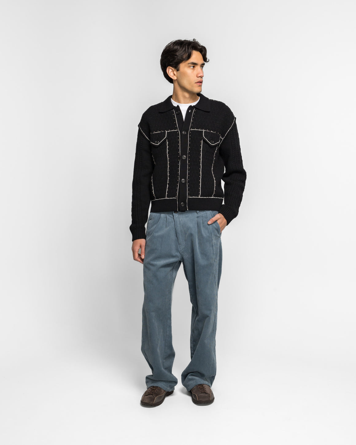 Andersson Bell - Camelon Trucker Cardigan - Black - UP THERE