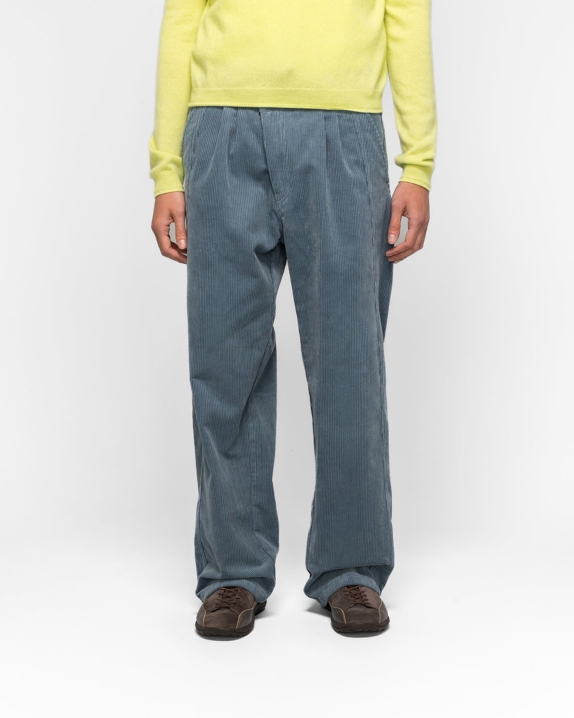 Andersson Bell - Crossover Wide-Leg Corduroy Trousers - Sky Blue - UP THERE