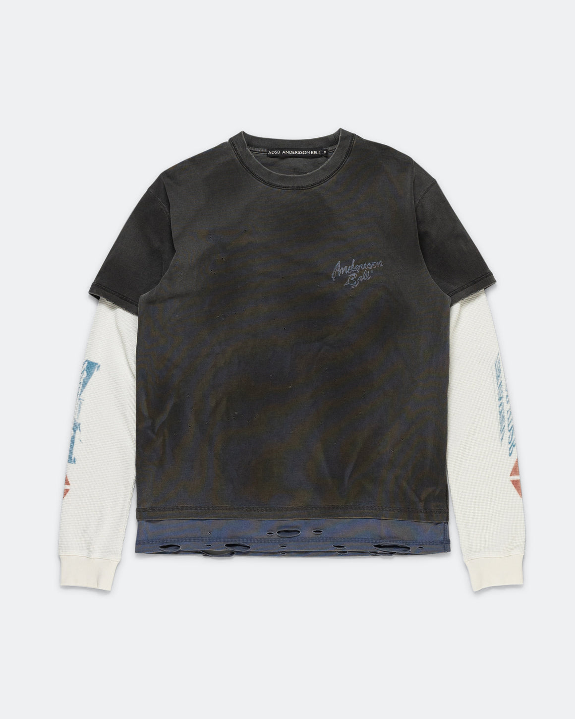 Andersson Bell - Distress Layered Long Sleeve T-Shirt - Charcoal - UP THERE