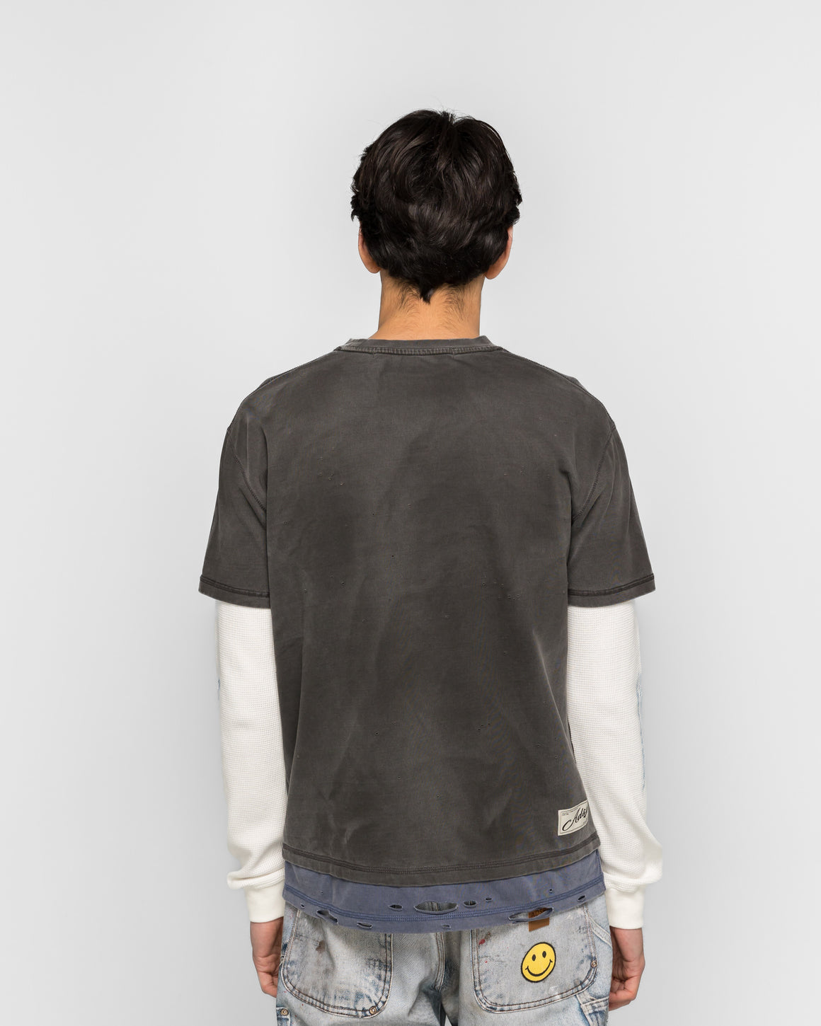 Andersson Bell - Distress Layered Long Sleeve T-Shirt - Charcoal - UP THERE