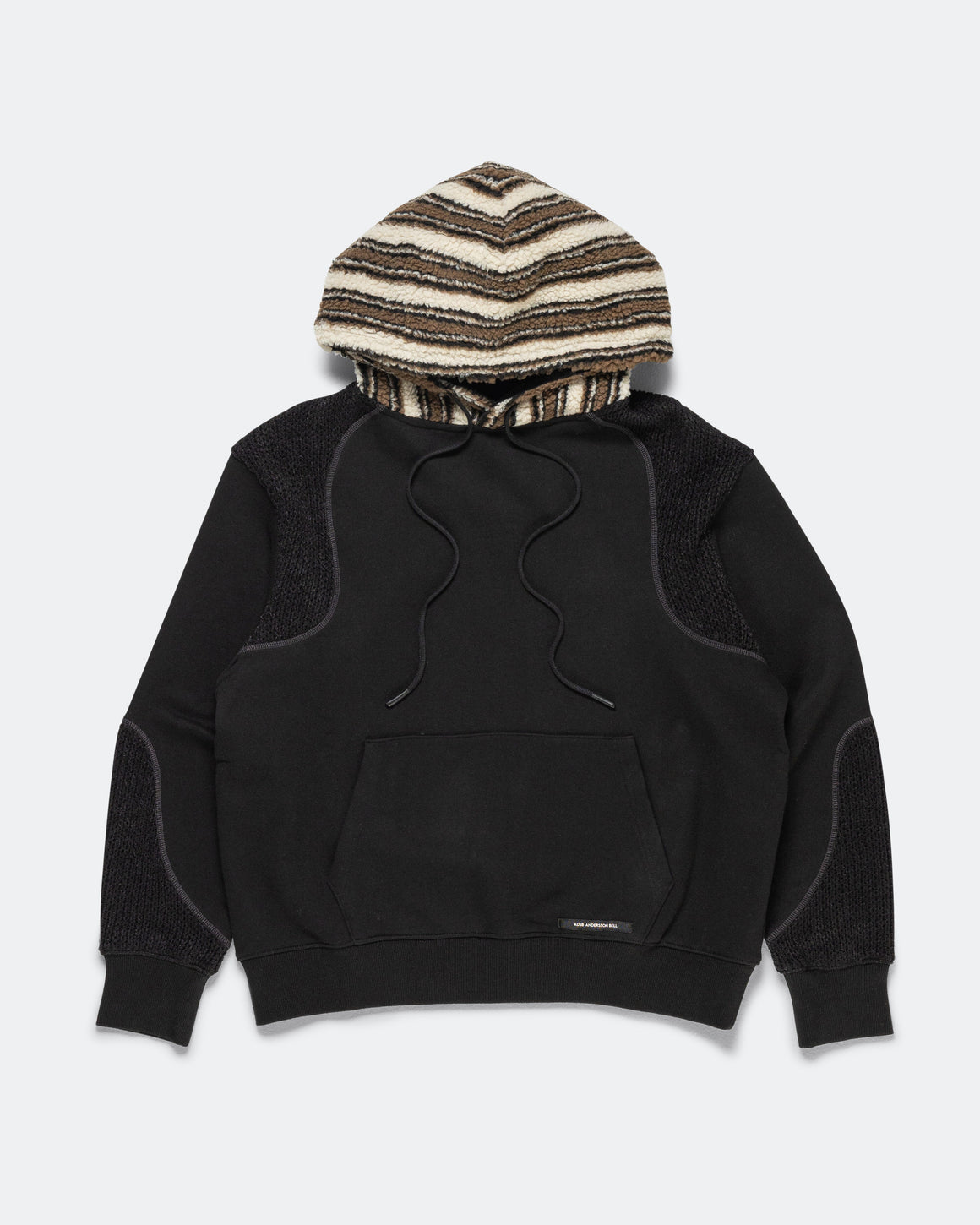 Andersson Bell - Knit Panel Fleece Hoodie - Black - UP THERE