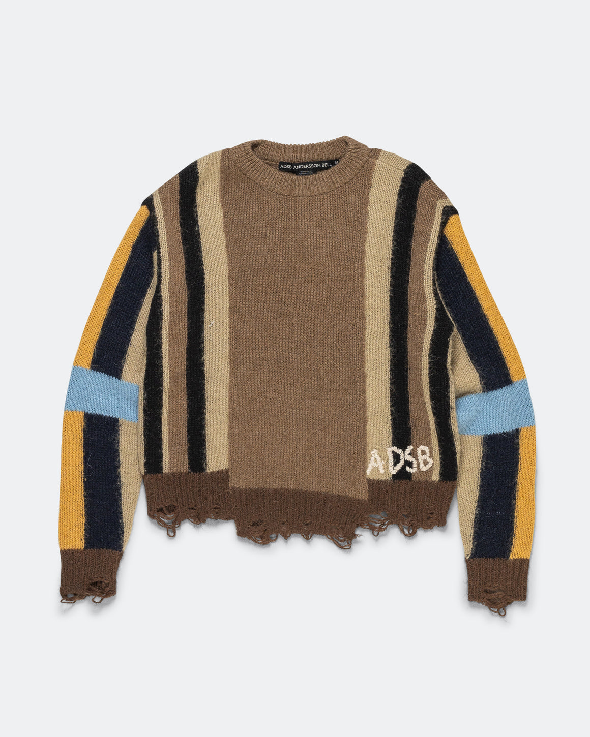 Andersson Bell - Layered Stripe Intarisa Crew Neck Sweater - Camel - UP THERE