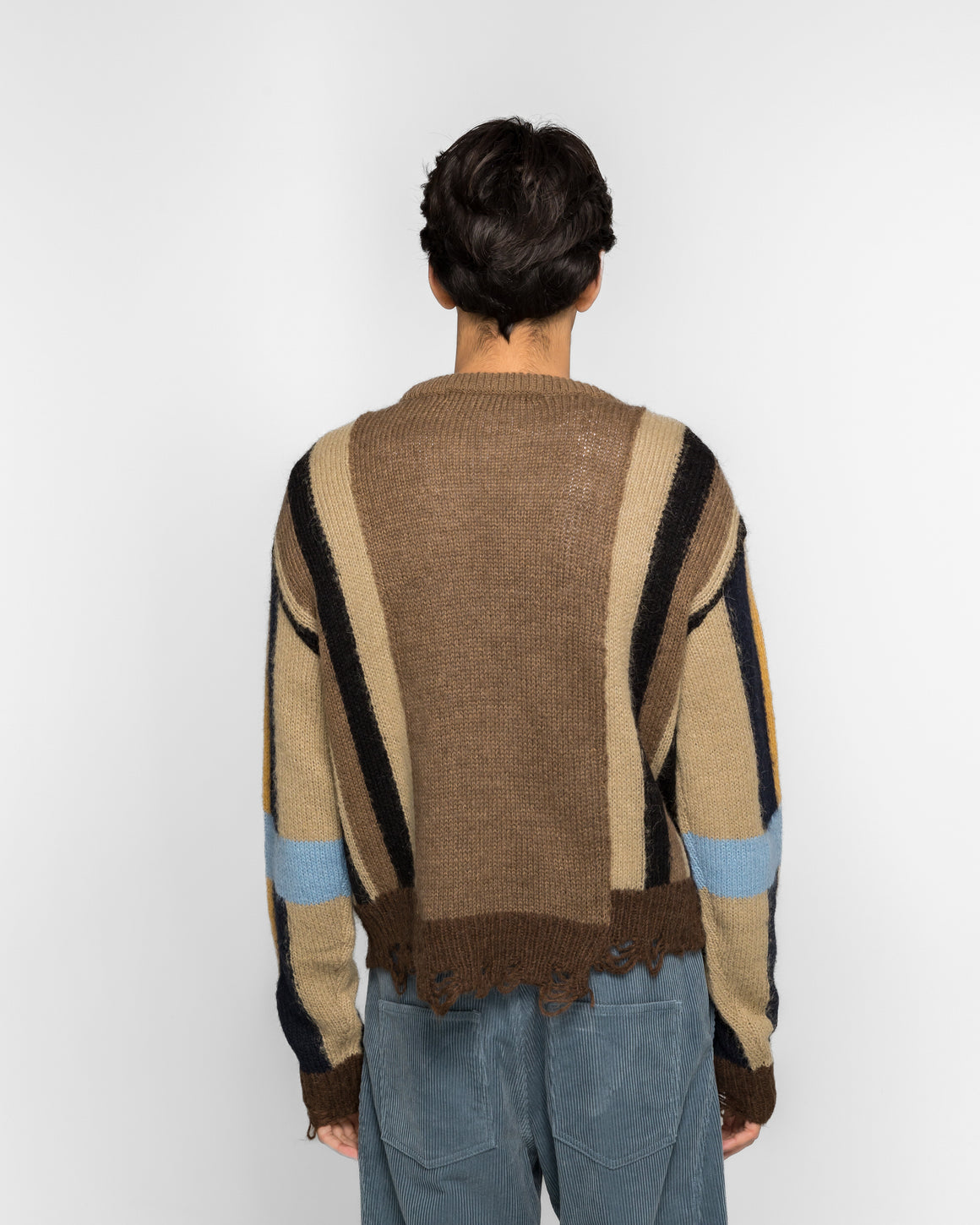 Andersson Bell - Layered Stripe Intarisa Crew Neck Sweater - Camel - UP THERE