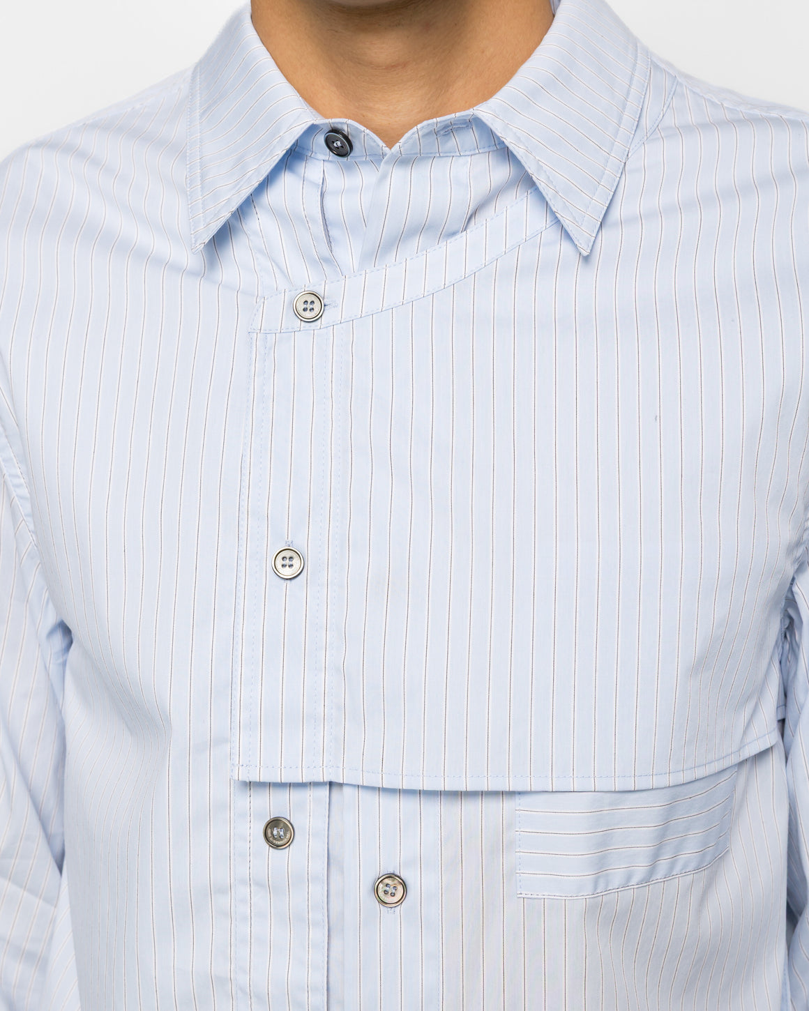 Andersson Bell - Maey Stripe Layered Shirt - Blue Stripe - UP THERE