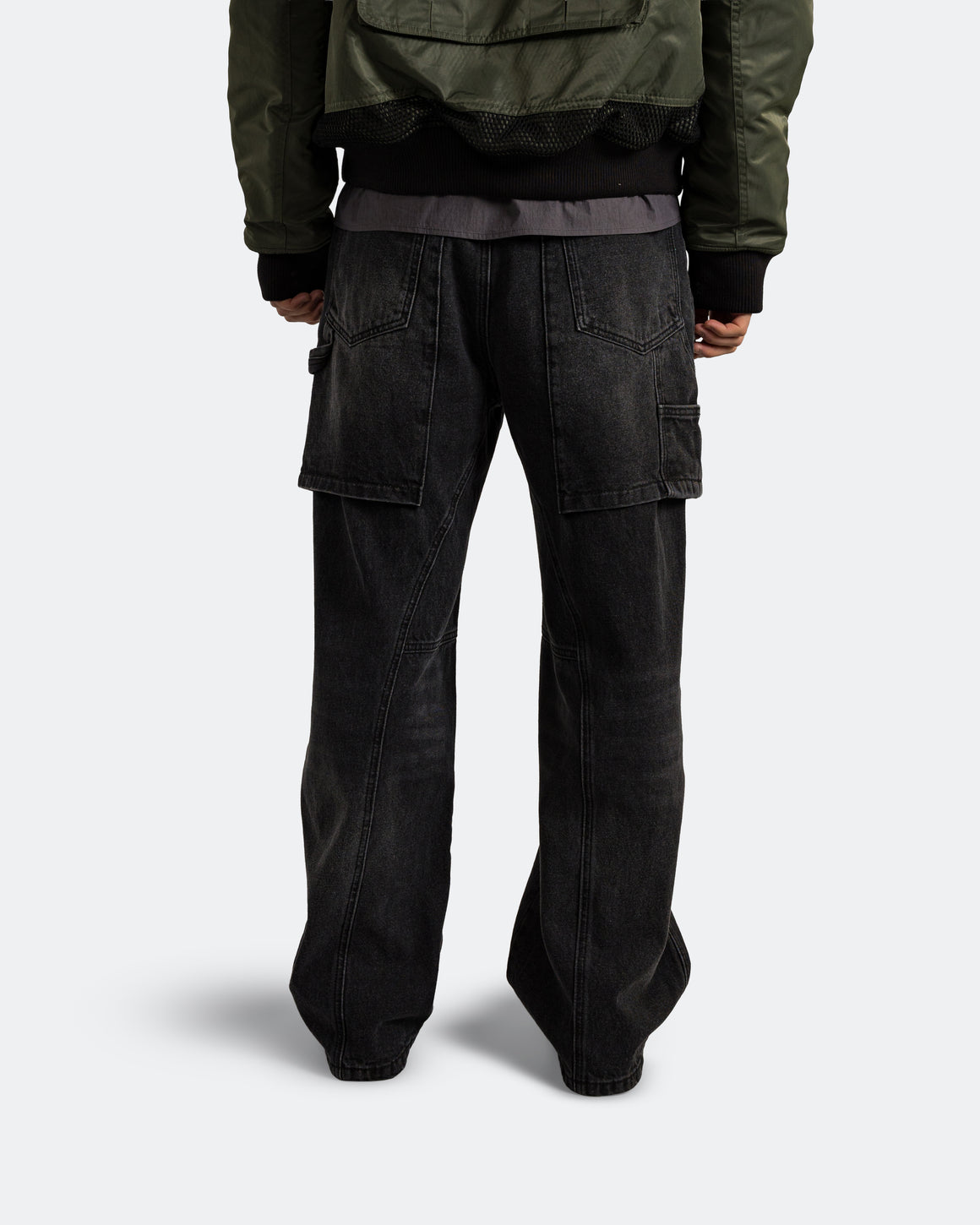 Andersson Bell - Raptor Layered Wide-Leg Jeans - Washed Black - UP THERE