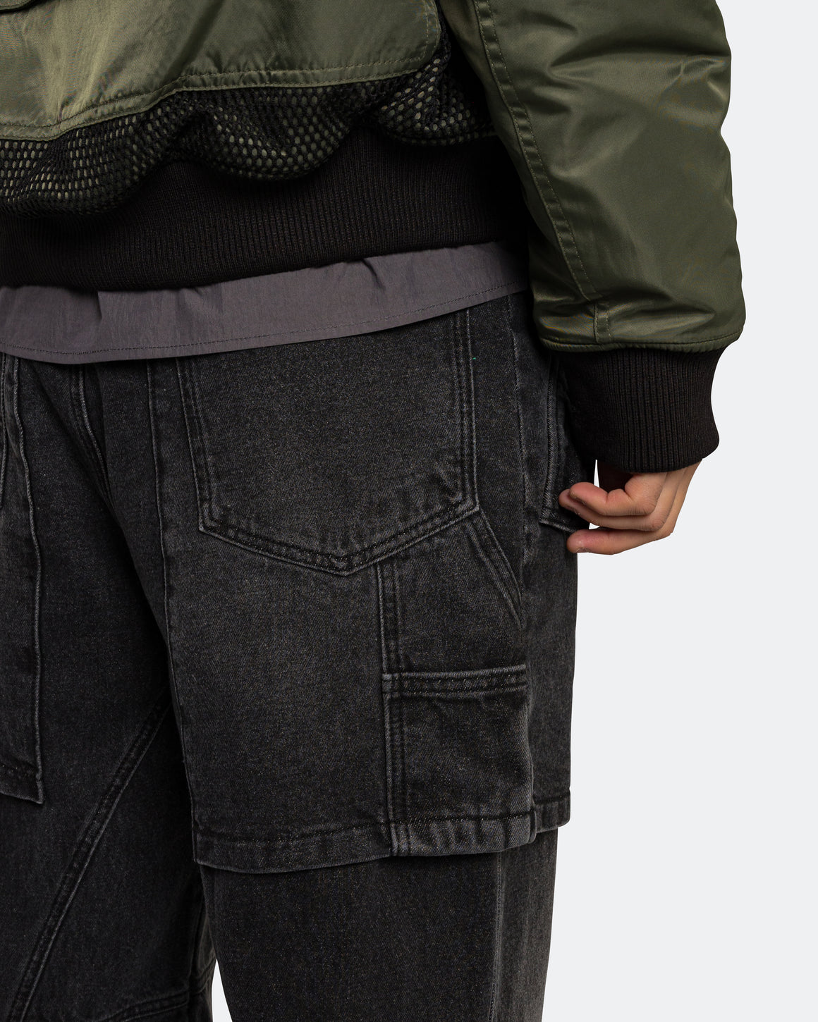 Andersson Bell - Raptor Layered Wide-Leg Jeans - Washed Black - UP THERE