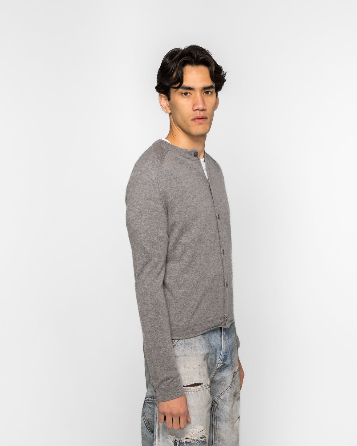 Andersson Bell - Shane Cashmere Crew-Neck Cardigan - Grey - UP THERE