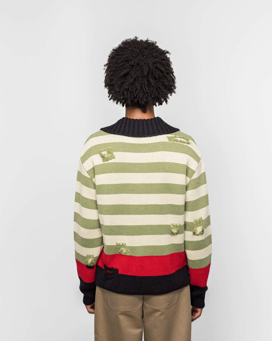 Andersson Bell - Stripe Damaged Polo Sweater - Multi - UP THERE