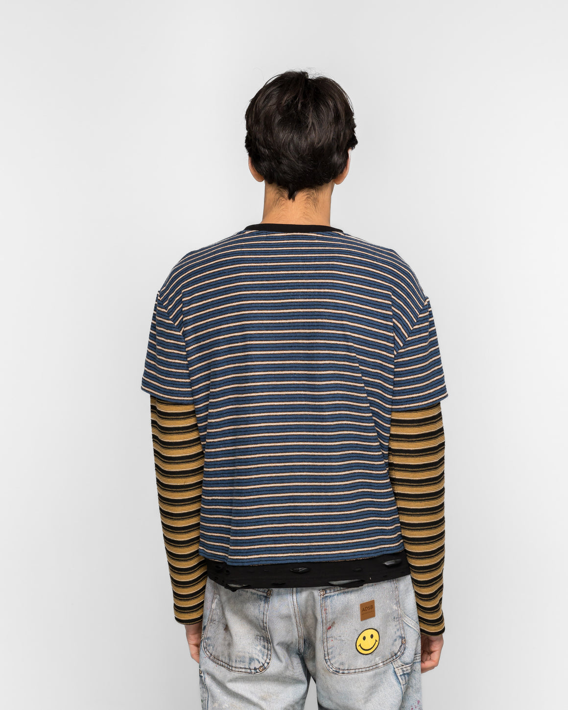 Andersson Bell - Stripe Layered Long Sleeve T-Shirt - Blue - UP THERE