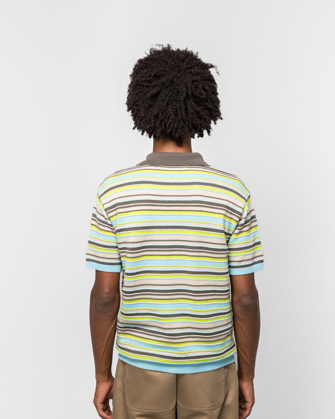 Andersson Bell - Stripe Wool Polo Sweater - Sky Blue - UP THERE