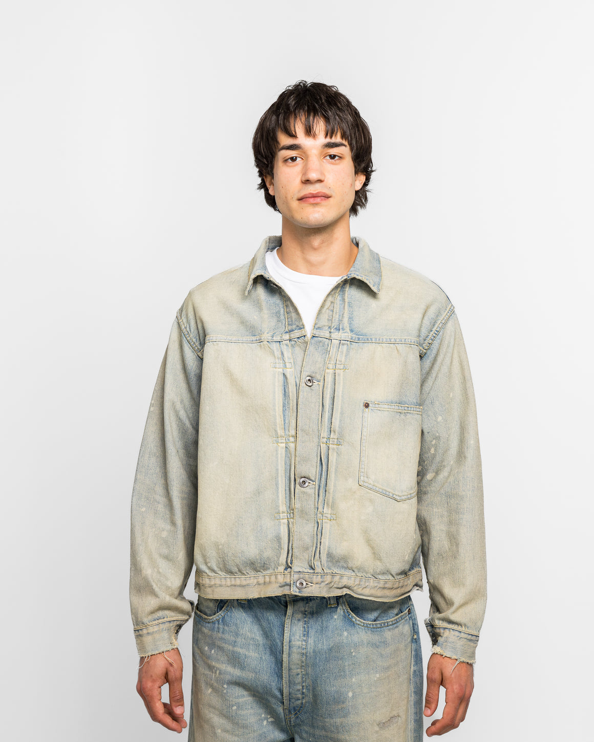 A.PRESSE - 1st Type Denim Jacket - Bleach - UP THERE