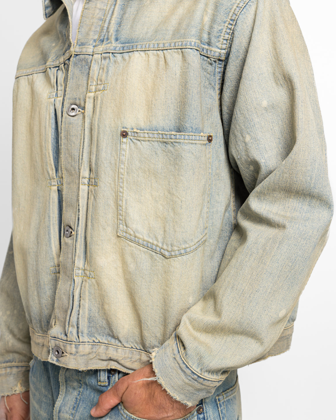 A.PRESSE - 1st Type Denim Jacket - Bleach - UP THERE