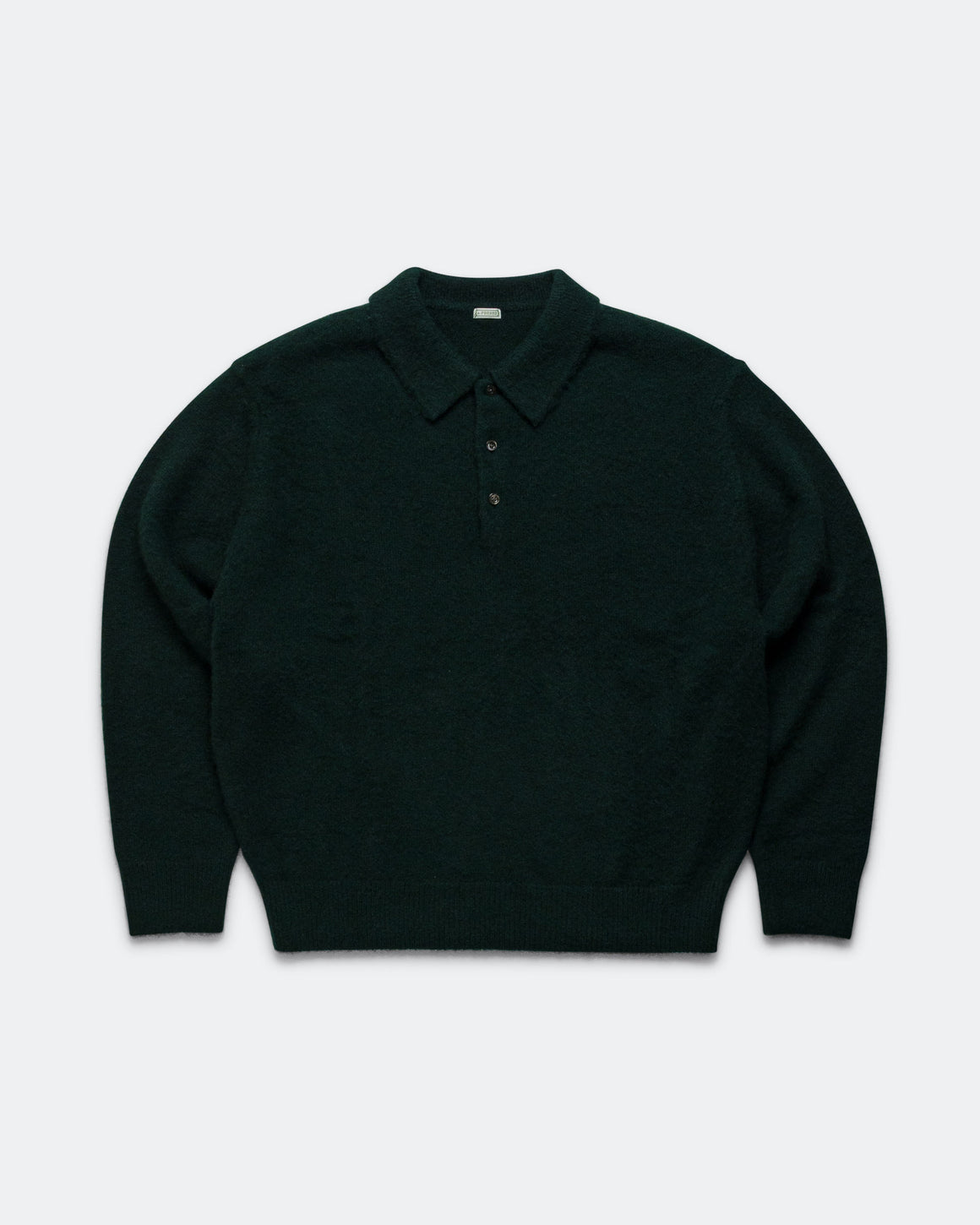 A.PRESSE - Cashmere Middle Gauge Polo Collar Sweater - Green - UP THERE