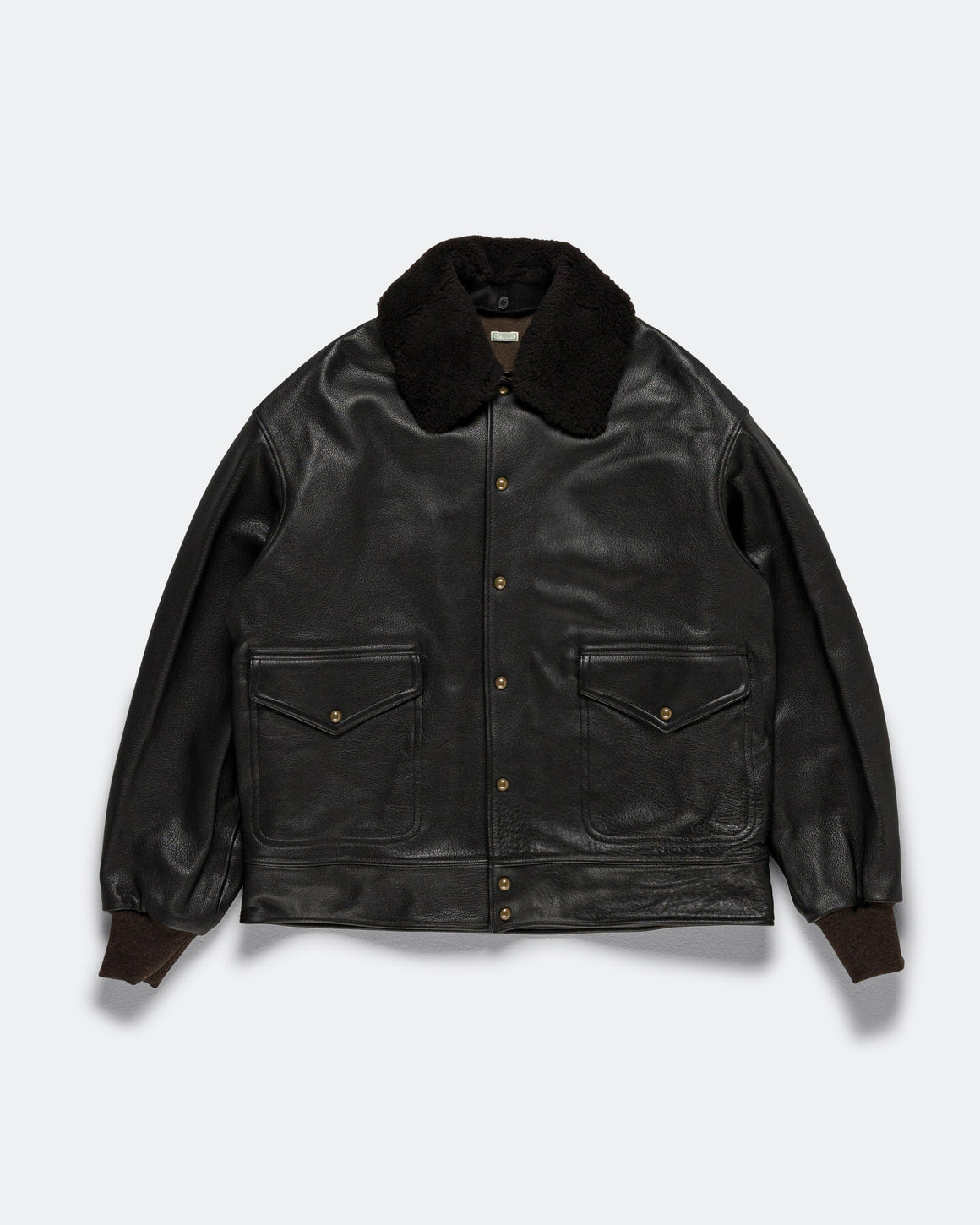 A.PRESSE - Leather A-1 Flight Jacket - Black - UP THERE