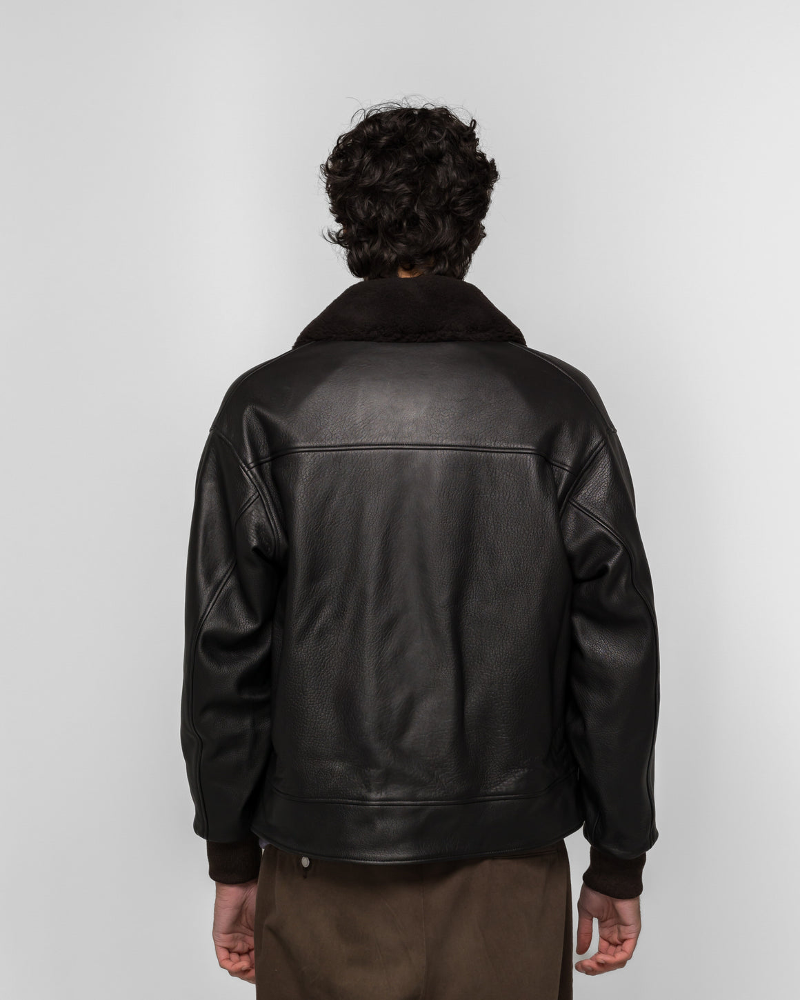 A.PRESSE - Leather A-1 Flight Jacket - Black - UP THERE