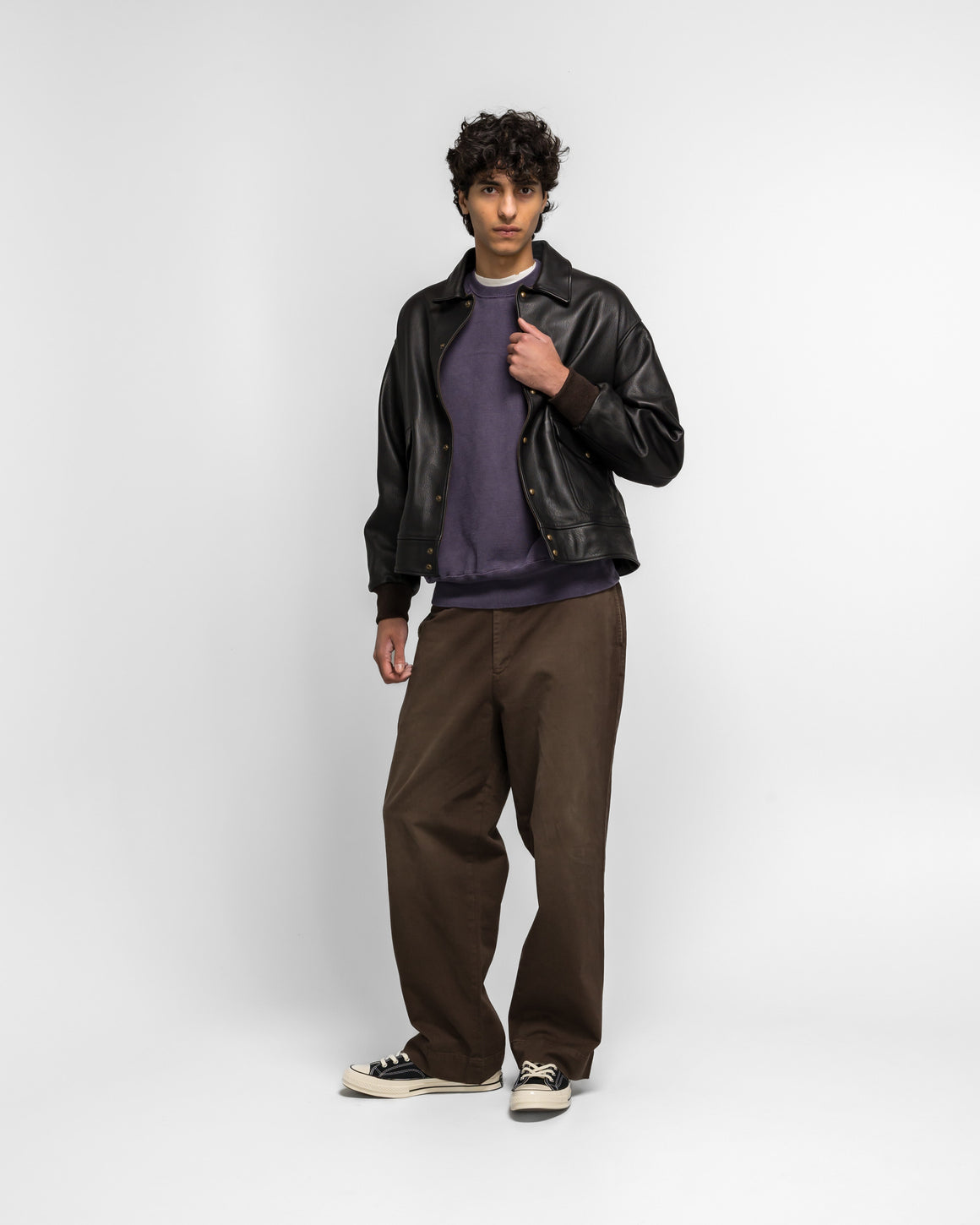A.PRESSE - Leather A-1 Flight Jacket - Black - UP THERE