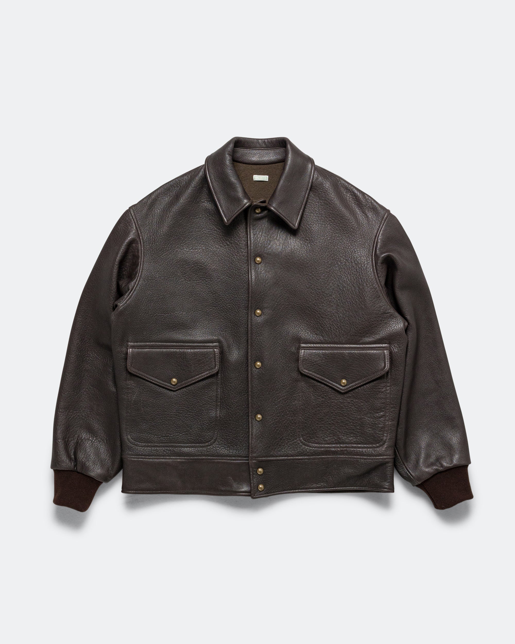 ジャケット・アウター A.PRESSE Leather A-1 Flight Jacket 3 A.PRESSE - Leather A-1 Flight Jacket - Brown | UP THERE