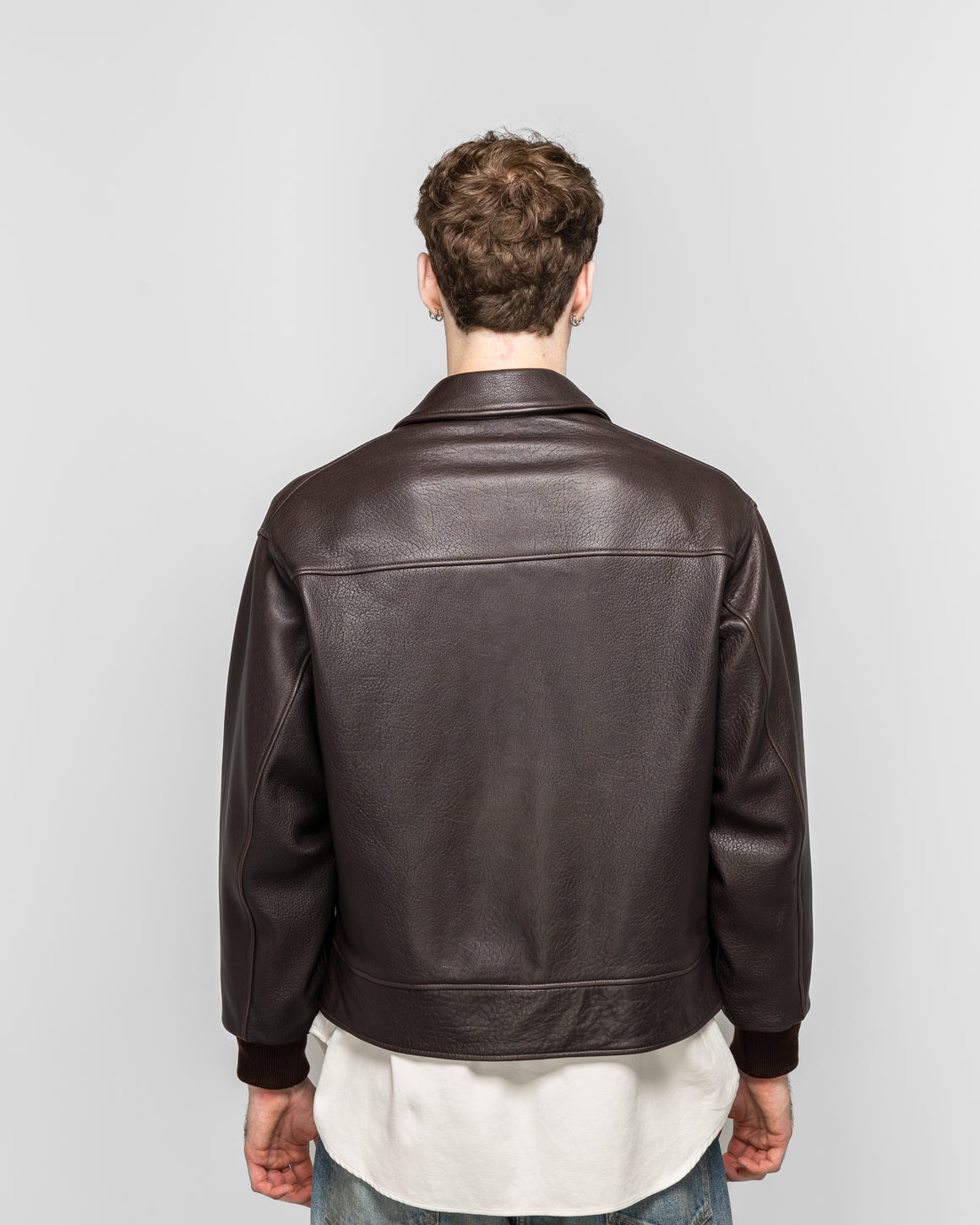 A.PRESSE - Leather A-1 Flight Jacket - Brown - UP THERE