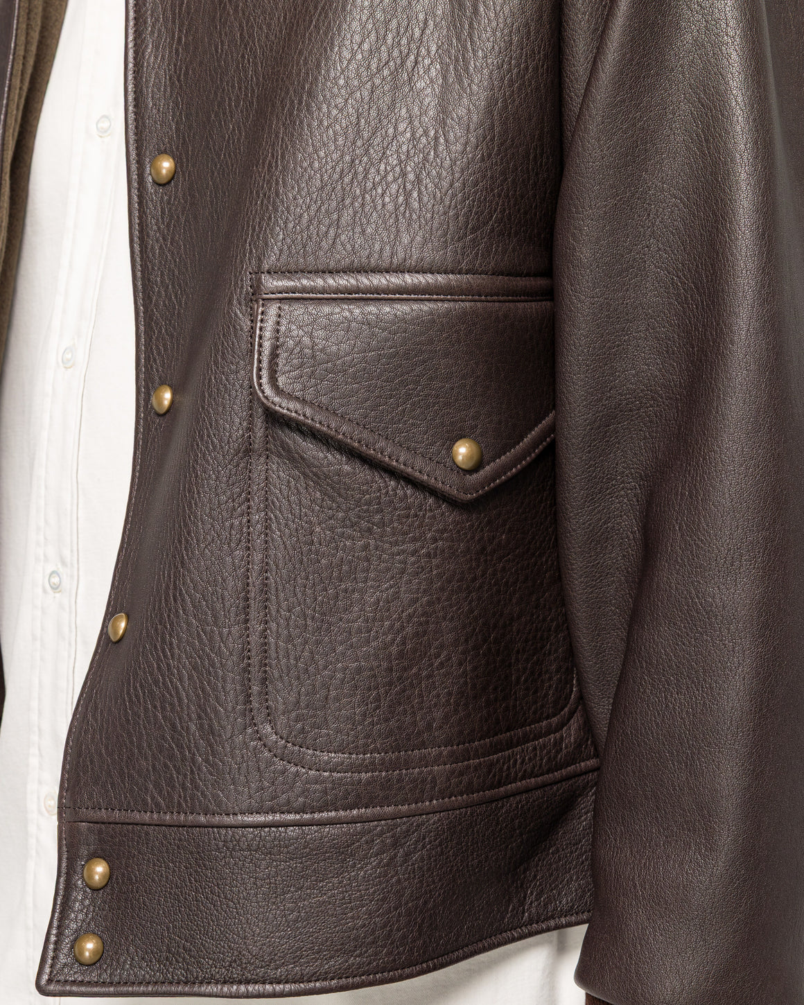 A.PRESSE - Leather A-1 Flight Jacket - Brown - UP THERE