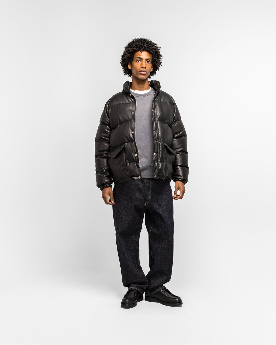 A.PRESSE - Leather Down Jacket - Black - UP THERE