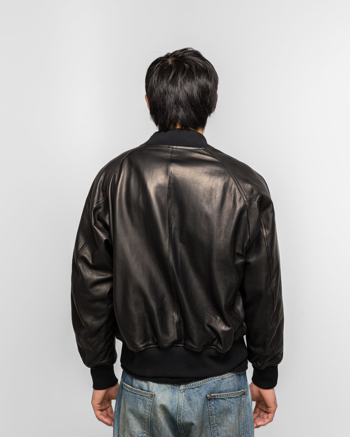 A.PRESSE - Leather L2-B Flight Jacket - Black - UP THERE