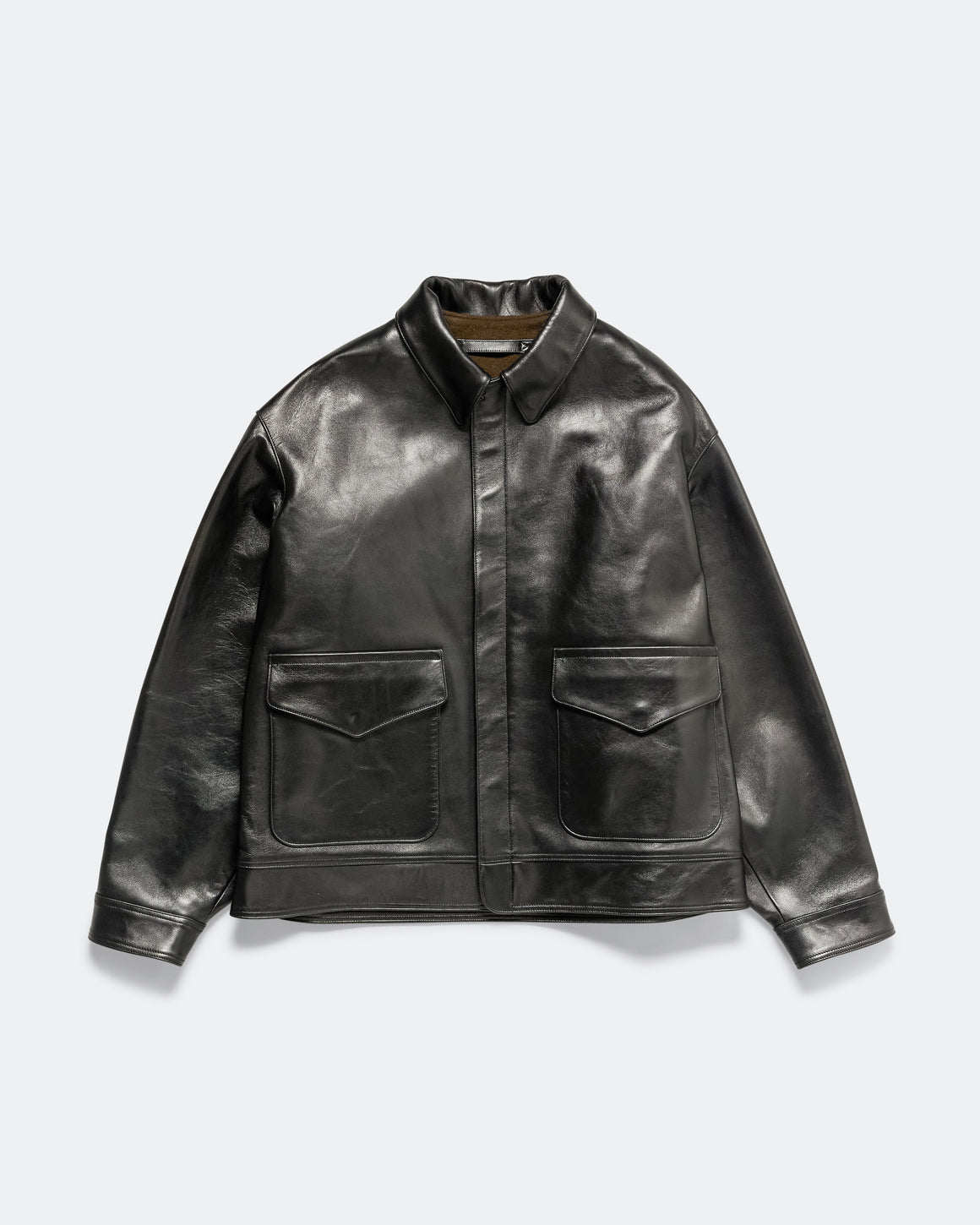 A.PRESSE - Leather Type A-2 Flight Jacket - Black - UP THERE