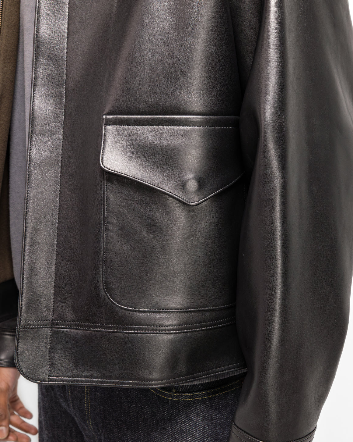 A.PRESSE - Leather Type A-2 Flight Jacket - Black - UP THERE