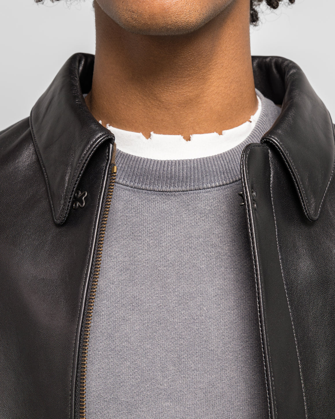 A.PRESSE - Leather Type A-2 Flight Jacket - Black - UP THERE